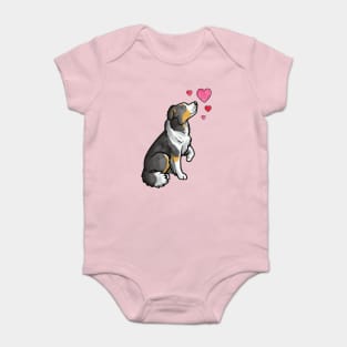 Border collie love (tricolour) Baby Bodysuit